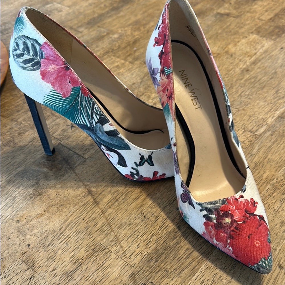 Nine West Floral Heels